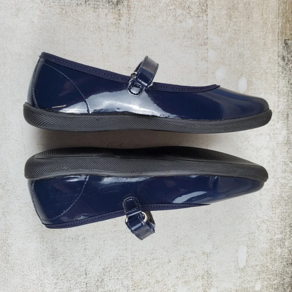Naturino Pavia 2 Girls Shoes Sz 1.5 Blue Leather Round Toe Hook & Loop Strap
